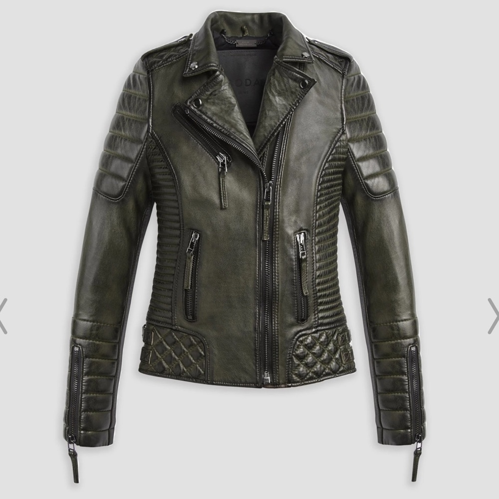 Bodaskins Olive Biker Jacket